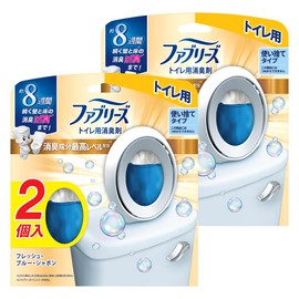 Febreze W Deodorizer, Toilet Deodorizer, Highest Level of Deodorizing Ingredients, Fresh Blue Bubbles, 2 Packs x 2