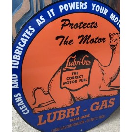 Lubri Gas Motor Fuel Oil Gasoline Premium Quality V  Reproduction Garage Sign