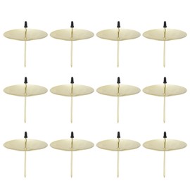 12pcs Candle Plate Iron Material 7x6.5cm/2.8x2.6in Gold Stable Reliable Decorative Wearable Fixing Holder for Party