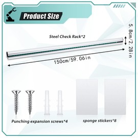 Irenare Ticket Holder for Restaurants 36/48/60" Ticket Check Rack Order Holder Rail Display Slide Rack for Commercial Kitchens, Cafes, Pubs & Bars(2 Pcs,60 Inch)
