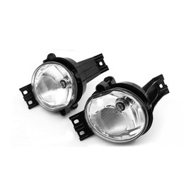 IKON MOTORSPORTS Fog Lights Bulbs Compatible With 2002-2008 Dodge Ram 1500 2003-2009 2500 3500 Pickup Assembly Driving Lamps Bulbs Kits Clear ABS Plastic Smooth