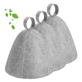 CAASFOOY Sauna Cap 3 PCS Wool Sauna Hats Sauna Shower Use Caps Hair Caps Supple Female Sauna Hats Sauna Vaporarium Hat Sauna Hat Vaporarium Hat Sauna Wool for Men Women Bath Accessories Grey