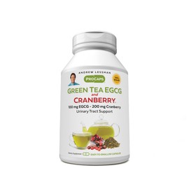 ANDREW LESSMAN Green Tea EGCG & Cranberry 60 Capsules - Standardized for Catechins and Polyphenols. Helps Protect Tissues, Organs and Systems Throughout The Body. Powerful Anti-oxidant Support