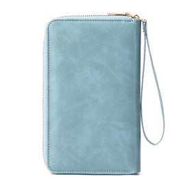 Toctax Passport Case, Passport Case, Travel Documents Folder, Passport Bag Leather, Passport Holder for Men and Women, ID Case, Credit Card Cases, Blue B, Blue with letter pattern