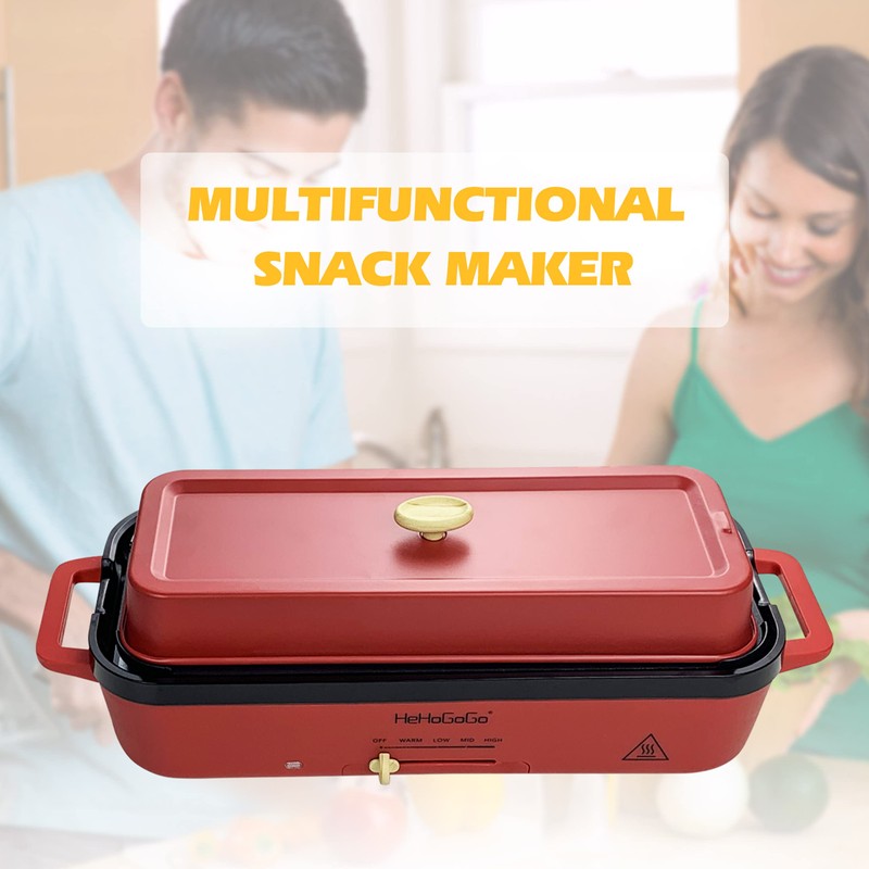HeHoGoGo Multifunctional Electric Griddle Electric Grill Nonstick Baking Maker with