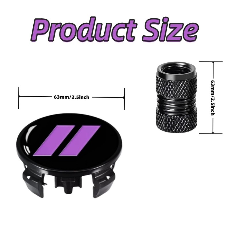 4PCS 2.5 inch Slash Wheel Center Cap Covers 4PCS Tire