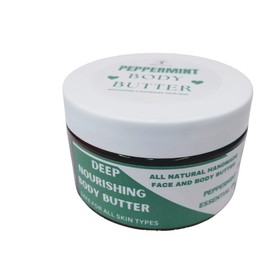 Sixbright Whipped Body Butter Cream-Deep Nourishing, Vegan, Hydrating-For All Skin Types-Women Organic Ingredients-Zero Artificial Fragrance-For Stretch Marks Dry Skin (8oz., PEPPERMINT)