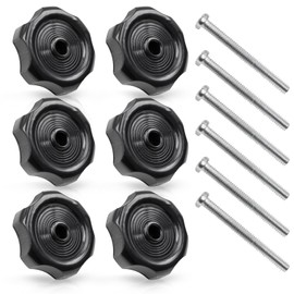 LhyBtm 6 Packs 20345 RV Window Crank Handle Knobs RV Window Vent Knob with 1.6" Shaft Screws, 2.1" OD Plastic Knob Compatible with Most RVs, Campers and Trailers
