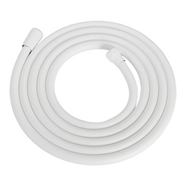 BESy Extra Long PVC Shower Hose - 120 Inches, Flexible Hand Held Shower Head Replacement for RV, Bathing, Toilet Cleaning, Pet Bathing - Smooth White