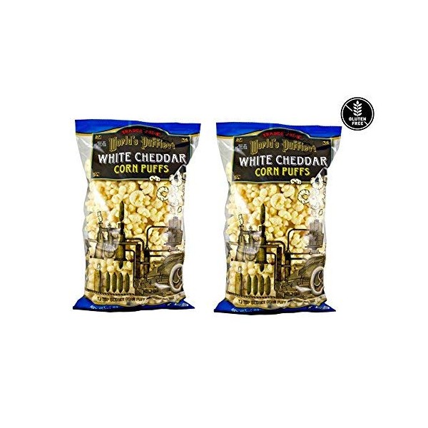 Trader Joe's World’s Puffiest White Cheddar Corn Puffs: 2 Pack - 7 oz (198g)