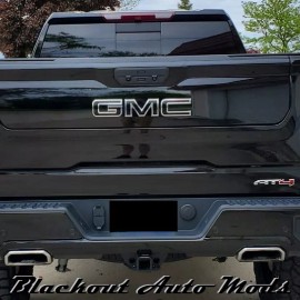 Blackout Auto Mods 2019-2024  GMC Sierra 1500 Matte Black Emblem Blackout Overlay Decals - Set of 2