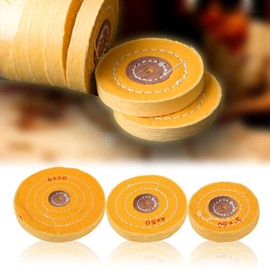 Yellow 4 Inch 100 mm Small Hole Spiral Quilted Cotton Polishing Disc Buffing Disc Polishing Disc Bore for Sanding Stand