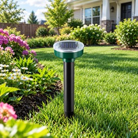 Solar Ultrasonic Pest Repeller for Yard 4 Pcs – Ground Stake Rodent Deterrent for Lawn, Garden, Backyard & Farmland