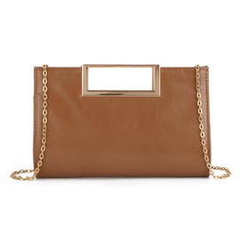 EVEOUT Clutch for Women PU Leather Evening Handbag with Shoulder Chian for Dinner Party Stylish Shoulder Bag