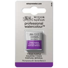 Winsor & Newton 0101419 Professional Watercolour - Tyrian Purple, 1/2 Bowl - Watercolour Paint, Vivid Colours in Artist Quality, High Colour Brilliance and Luminosity, Non-fading