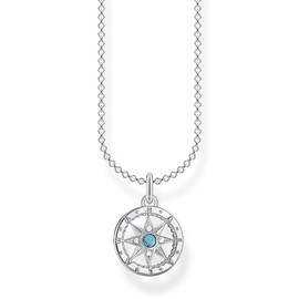 Thomas Sabo Damen Halskette Kompass silber 925 Sterlingsilber, 38-45 cm Länge