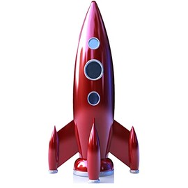 SP03056 Vintage Retro Red Rocket Ship 1960s Futurism Cardboard Cutout Standee Standup