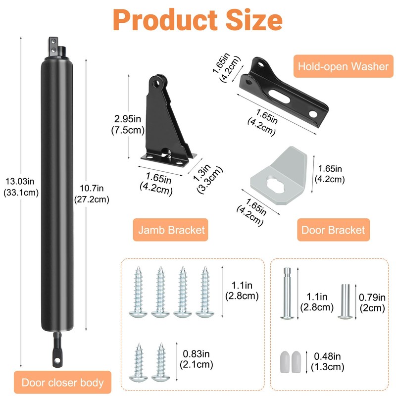 Sartatue Storm Door Closer, Heavy Duty Screen Door Closers with