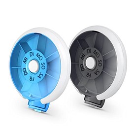 Opret 2 St√ºck Tablettenbox 7 Tage klein Pillendose Klein Medikamentenbox 7 Tage Tabletten Wochenbox Pillenbox Tablettendose f√ºr Unterwegs Rund Blau Schwarz