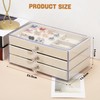 DOTOTO Acrylic Jewelry Organizer with 3 Drawers, Stackable Jewelry Holder