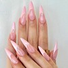 Shimmerz 24 Pieces Long Stiletto Sticker Nails French Tip Pink
