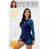 Halcurt Women's Built in Bra Rash Guard Long Sleeve Swimwear