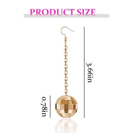70s Disco Ball Earrings for Women Disco Outfit Accessories for 70s Party Costume Accessories for Women Disco Earrings for Women 1970s Retro Earrings for Woman 70's Style Earrings 2PCS