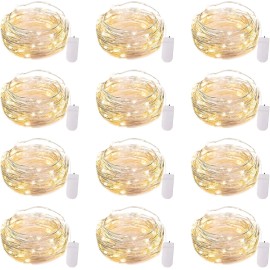 Brightown 12 Pack LED Fairy Lights Battery Operated String Lights - 7ft 20LED