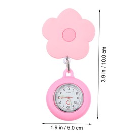 FRCOLOR Lovely Cartoon Clip Pocket Watch for Stylish Flower Design Stretchable and Convenient for Nurses and Doctors present for Medical Professionals