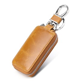 fogman Key Case, Smart Key, Genuine Leather, Just Size, Chainring, Keys, Compact, Braun