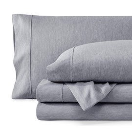 Bare Home Queen Sheet Set - Luxury 1800 Ultra-Soft Microfiber Queen Bed Sheets - Double Brushed - Deep Pockets - Easy Fit - 4 Piece Set - Bedding Sheets & Pillowcases (Queen, Heathered Blueberry)