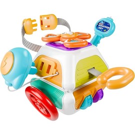 iPlay, iLearn 10 in 1 Baby Busy Board Cube, Montessori Sensory Toy Toddler 1-3, Infant Carseat Plane Travel, Kid Education Learning Activity, Easter Birthday Gift 6 9 12 18 Month 1 2 Year Old Boy Girl