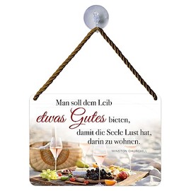 Blechwaren Fabrik Braunschweig Kulthänger Tin Sign with German Text "Gute bieten - Seele - Churchill KH172