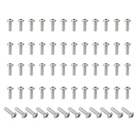 PATIKIL #10-24x5/8" Button Head Socket Cap Screws, 50 Pcs 304 Stainless Steel 18-8 Socket Cap Screw Bolts Allen Hex Drive Full Thread UNC