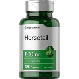 HORBÄACH - Horsetail 800 mg 180 cápsulas - silicio - Astringentes - minerales - cabello - digestión - Hecho en USA