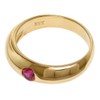 trendor Anhänger Taufring Gold 333 mit Rubin an goldplattierter Kette