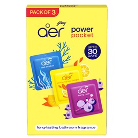 Godrej aer Godrej aer Pocket - Bathroom Fragrances - 3 x 10 grams (0.35 oz) Pack