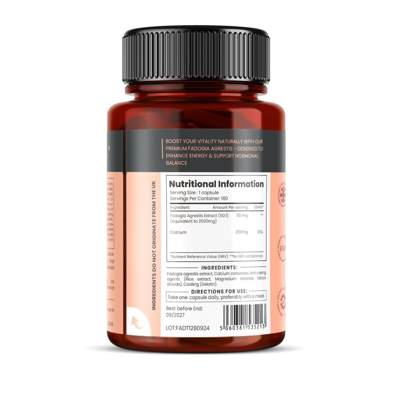 Double Strength Premium Fadogia Agrestis - 2500mg x 180 Capsules