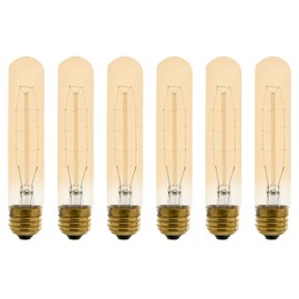 Xtricity T9 Vintage Incandescent Filament Bulb, Radio Tube, Edison Style, 60W, 200 Lumens, E26 Medium Base, Dimmable (6 Pack)