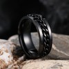 King Will Intertwine 8mm Spinner Ring Black Edge Polished Stainless