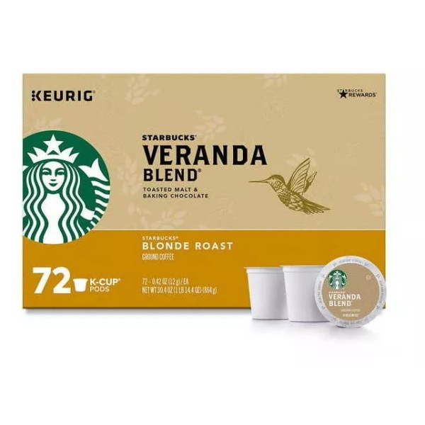 Starbucks Veranda Blend Light Roast Keurig 72 Pods