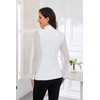 Womens Mock Turtleneck Lantern Puffy Eyelet Long Sleeve Fitted Layer
