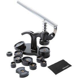 Eventronic Watch Press Watch Punch Tool Case Fastener Repair Tool with 12 Press Plates Plastic Inserts