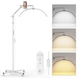 iVict Half Moon Light, 27.5“ Lash Light for Eyelash Tech, 2025 New Upgrad ‎Lash Lamp Adjustable Height & Angle with Phone Holder 360°Rotating for Tattoo, Nail