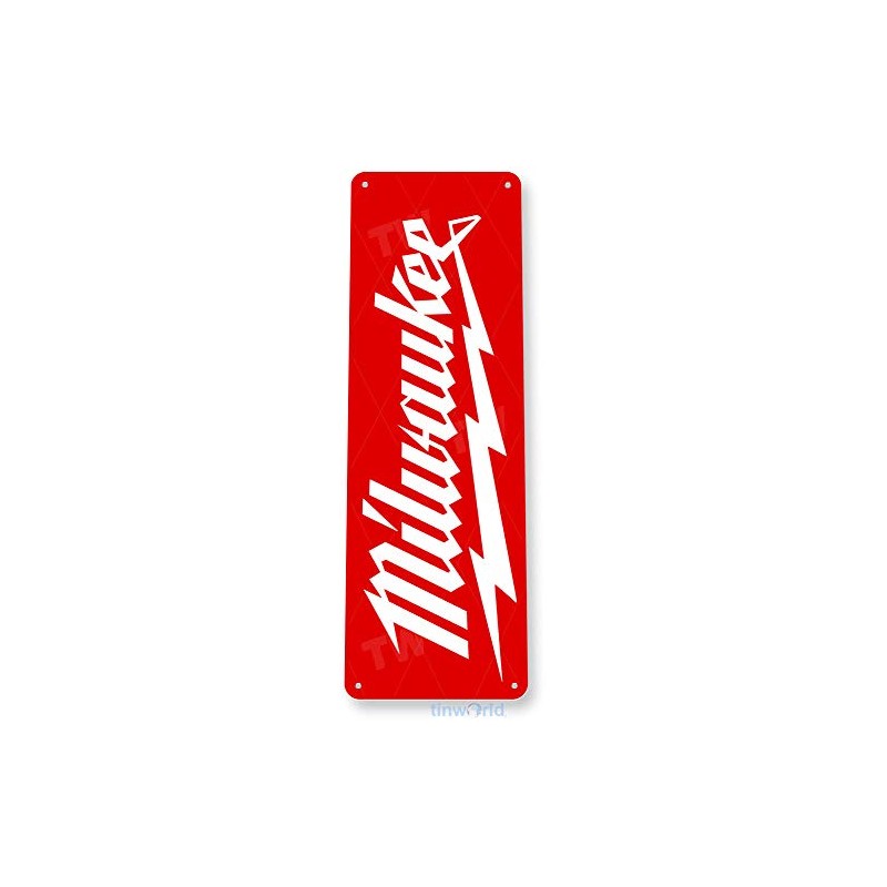 Tinworld Tin Sign: Milwaukee Tool Garage Auto Shop Metal Décor