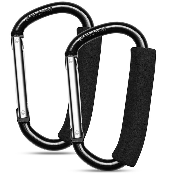 2 Pack Large Buggy Clips Locking Carabiner Clips Heavy Duty