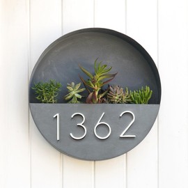 Hasware Floating House Number Sign, 12 cm, Modern Door Numbers, Signage, Plaque, Street, Home Address, Numbers (White, 6)