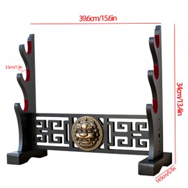 FOXSMZZ Sword Holder Velvet Padded Katana Stand Samurai Display Rack Support All Tanto Swords Weapon Display Stand (Kirin-3)