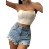 GORGLITTER Women's Sexy Corset Top Strapless Y2K Tube Tops Bandeau