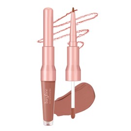 bayfree 2-IN-1 Lip Liner and Lip Stain, High Pigmented Long Lasting Velvet Lip Tint, Well-Defined Lipliner, Weightless Waterproof Not Animal Tested, Matte Finish Makeup